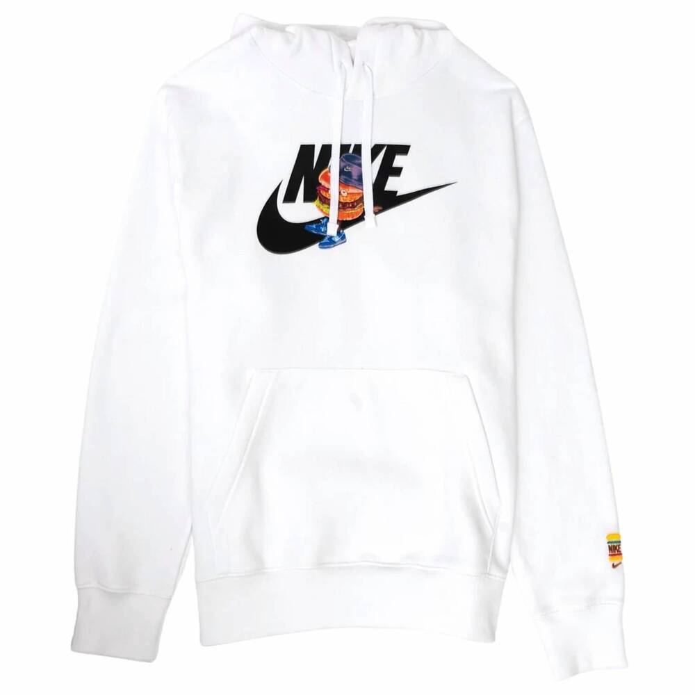 NEW NIKE men's hamburger dunk pullover hoodie in white